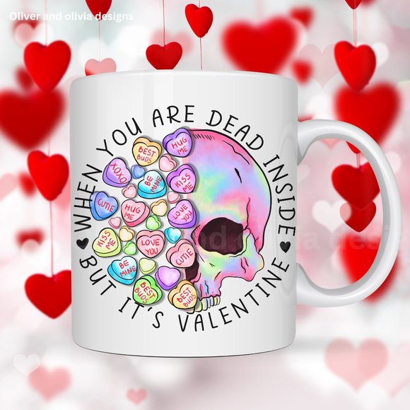 Valentines Day Mugs - Pink Skeleton - Picture 4 of 8